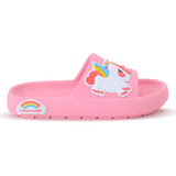 Sandália Chinelo Infantil Unicornio Slide Nuvem Menina Leve