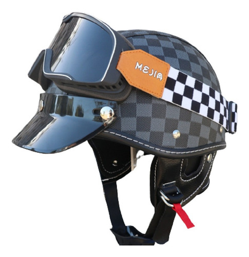 Casco De Motocicleta Retro Abierto Aprobado Dot