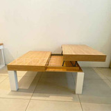 Mesa Ratona Elevable Toda Madera Paraiso! Cuadrada 100x100