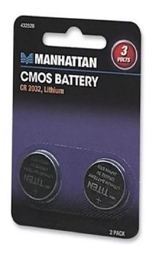 Bateria Pila Cmos Cr2032 Manhattan 2 Piezas 3v Litio Tarjet