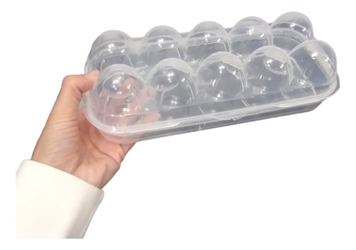 Huevera Plástica Con Tapa 10 Cavidades Transparente 