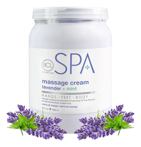 Crema De Masaje Piel Organica 1.8k Lavanda + Menta Bcl Spa