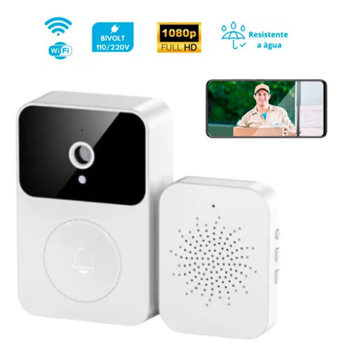 Campainha Inteligente C Câmera Wifi S Fio Interfone Smart 110v/220v