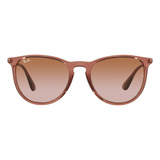 Gafas De Sol Ray-ban Para Hombre Y Mujer, Marco Marrón, Varilla Marrón, Lente Marrón Claro, Diseño Phantos