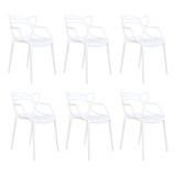 Cadeira De Jantar Elidy Allegra, Estrutura De Cor  Branco, 6 Unidades