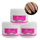 3 Pó Acrílico Unhas Gel Porcelana Pink Clean White