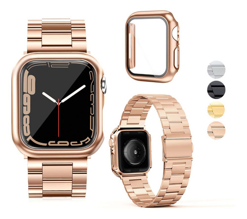 Correa Acero Inoxidable + Funda Para Apple Watch Serie 8 7 6