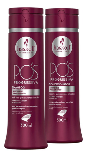 Kit Haskell Shampoo E Cond Pós Progressiva 300ml Liso Perfei