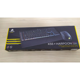 Kit De Teclado E Mouse Gamer Corsair K55 + Harpoon Rgb Pt-br