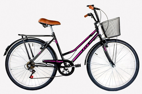 Bike Retro  Aro 26  Passeio Feminina Com Marcha Com Cesta