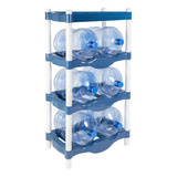 Rack Azul Para 6 Garrafones Mas Charola Multiusos H2oganizer