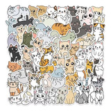 Stickers Autoadhesivos - Kawaii (=^^=) Gatitos (50 Unid)