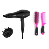 Combo Kit Peine + Secador Gama Vento Ceramic Shine Ion Negro