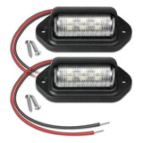 Kit 2 Luz De Placa Carro 6 Leds Caminhão Carretinha 12v 24v