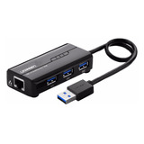 Hub Adaptador Usb 3.0 Ugreen 4 Em 1 Com Porta Rj45 Ethernet