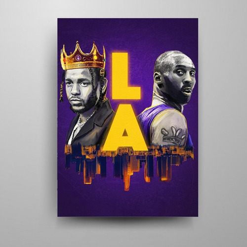 Quadro Placa Mdf Decoração Kobe Bryant & Kendrick Lamar