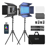 Luz De Video Led Rgb Gvm 1500d, Kit De Iluminación De Video 