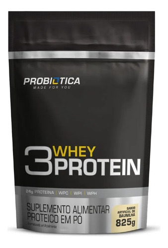 Suplemento 3 Whey Protein Probiótica 825g Em Pó