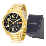 Relógio Masculino Condor Original Dourado Garantia De 1 Ano