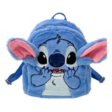 Bolso Mochila Stitch De Peluche Para Niña 