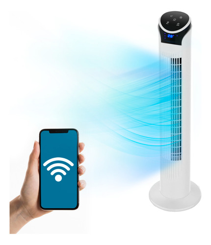 Ventilador Wifi De Torre Inteligente Smart Digital 33 Blue