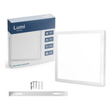 Kit 4 Plafon Painel Led Lumi Sobrepor Quadrado 12w Luz Branco Frio 6500k Bivolt