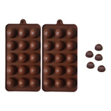 Pack X2 Moldes Chocolate Molde Silicona Reposteria Redondo