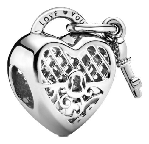 Charm Pandora Candado Corazon Con Llave Plata Ale 925