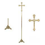 Cruz De Procissão Feita De Bronze - Simples - Capela /igreja