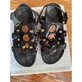 Sandalias Jazmin Chebar De Cuero Negras N 39