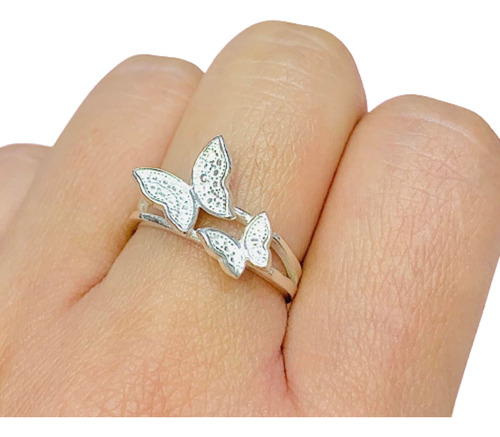 Anillo Dos Mariposas Volando Ideal Mujer Primaveral Ao 486