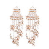 2x Conch Sea Shell Wind Chime Hanging Enfeite Decorati .
