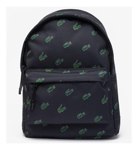 Mochila Lacoste Con Estampado De Cocodrilo, Color Azul Marino/verde, Talla Única