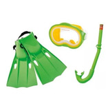 Mascara De Buceo Intex Con Snorkel Y Patas De Rana Pvc