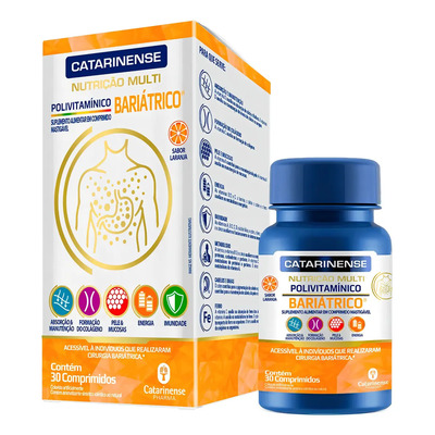 Polivitamínico Multi Bariátrico Catarinense Sabor Laranja com 30 Comprimidos | Frete grátis