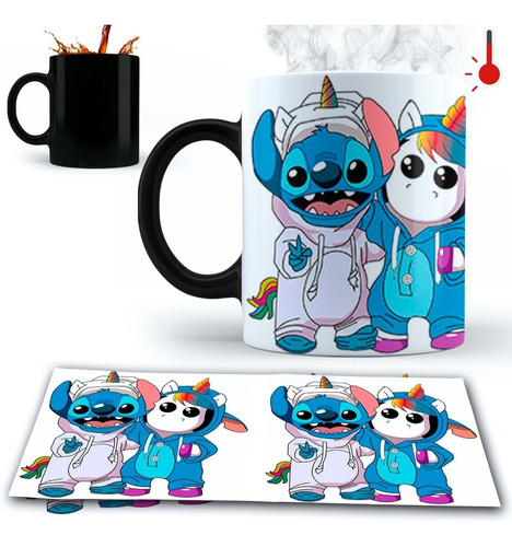 Taza Magica Stitch Y Unicornio Disfraz