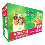 Alimento Dog Chow Perro Adulto 12 Sobres Sabor Pollo X 100g