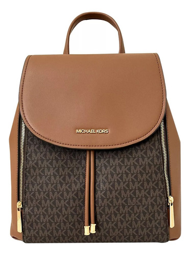 Mochila Michael Kors Monograma Brown Flap Drawstring