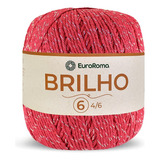 Barbante Brilho Prata N°6 Euroroma - Cor Vermelho | Crochê