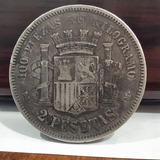 Antigua Moneda 2 Pesetas España 1870 (73) Km# 654
