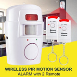 Alarma Casa Sensor Movimiento Inalambrico + 2 Controles  