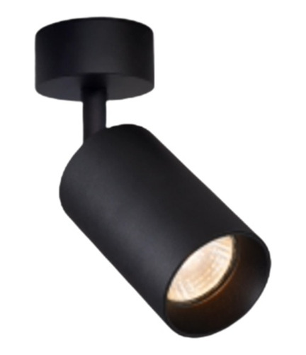 Spot Led Negro 1 Luz 5w Gu10 Luz Cálida 