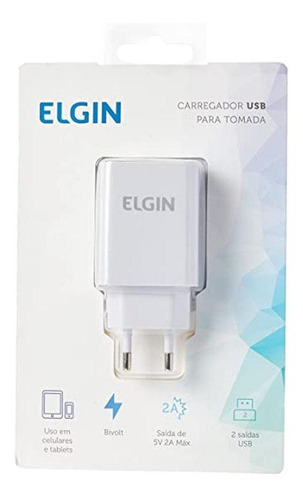 Carregador Usb Elgin Para Tomada Bivolt 5w 1a