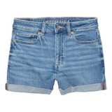 Mom Short Mezclilla Med. Tintend Indigo American Eagle Mujer