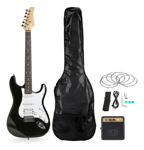 Guitarra Eléctrica Femmto Stratocaster Mastil De Arce Color Negro Material Del Diapasón Mdf Orientación De La Mano Diestro