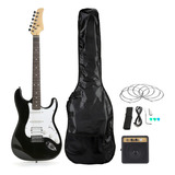 Guitarra Eléctrica Femmto Stratocaster Mastil De Arce Color Negro Material Del Diapasón Mdf Orientación De La Mano Diestro