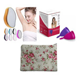 Kit Copa Menstrual Fleurity X2 + Piedra Depilatoria+ Neceser