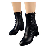 Botas De Cuero De Tacón Alto Para Mujeres (6 Cm)