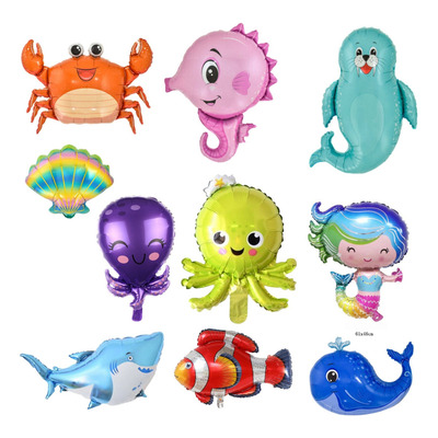 Laj.variedades Fundo Do Mar Kit 10 Balão Metalizado Pequeno