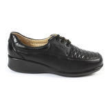 Zapato Para Dama Onena 8012 En Piel Negro, Triple Ancho 